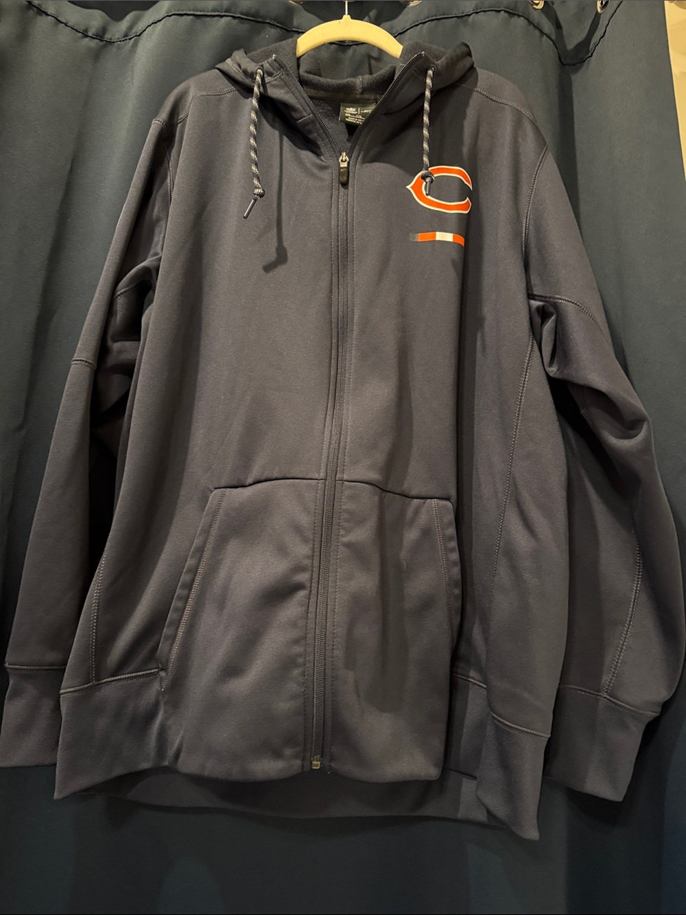 Nike Navy Full-Zip Hoodie with Orange Accent Logo